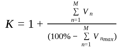 Formula for correction coefficient